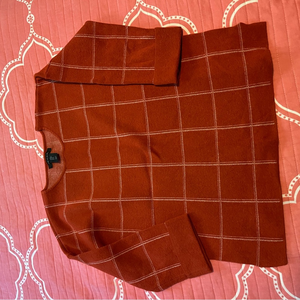 Tahari Rust Colored, Patterned Sweater